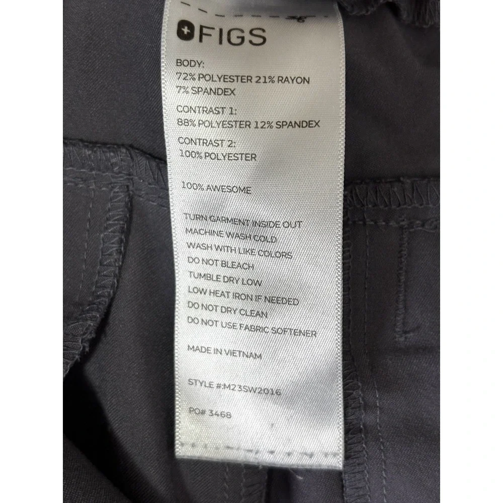 FIGS Tansen Jogger Scrub Pants Mens M Gray FIONx Stretch Medical Athletic